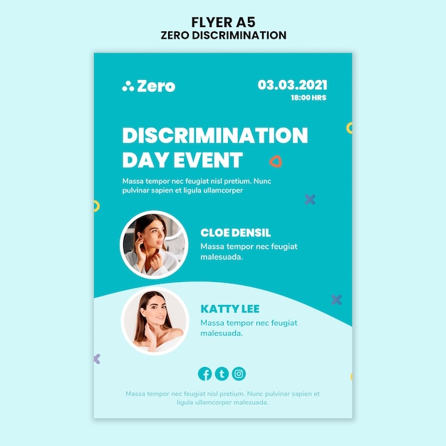 Free PSD zero discrimination day print template