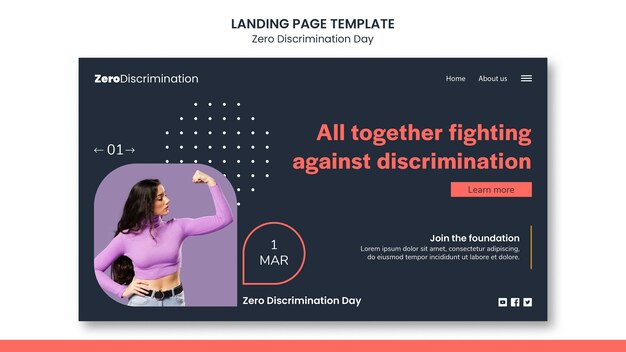 Free PSD zero discrimination day web template