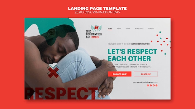 Free PSD zero discrimination day web template