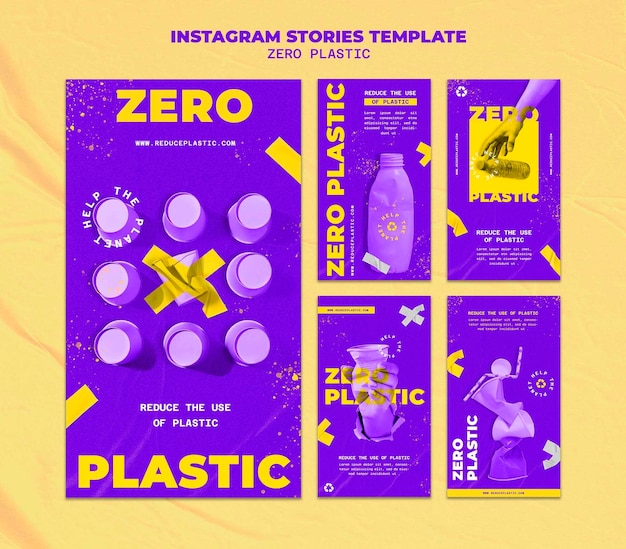 Zero plastic insta story design template