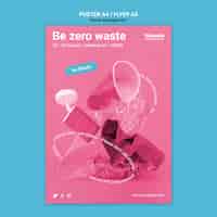 PSD gratuito modello di volantino zero rifiuti di plastica