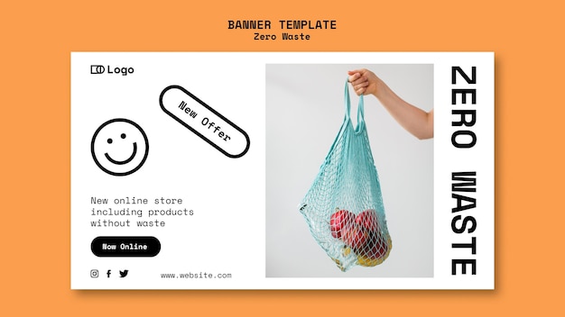 Free PSD zero waste design template banner