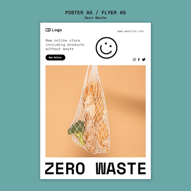 Zero waste design template poster