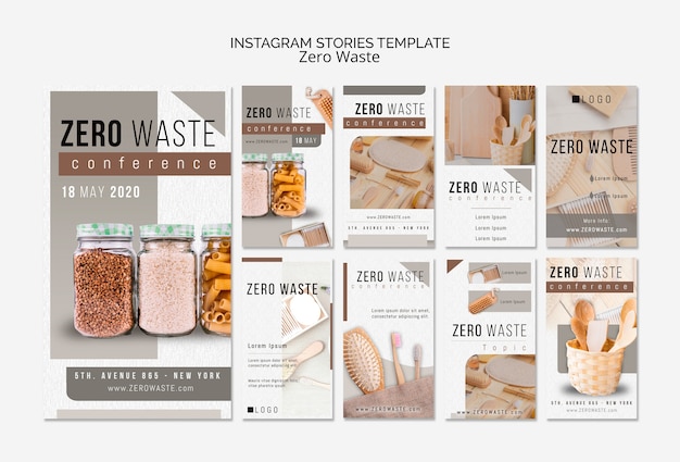 Free PSD zero waste instagram stories template with photo