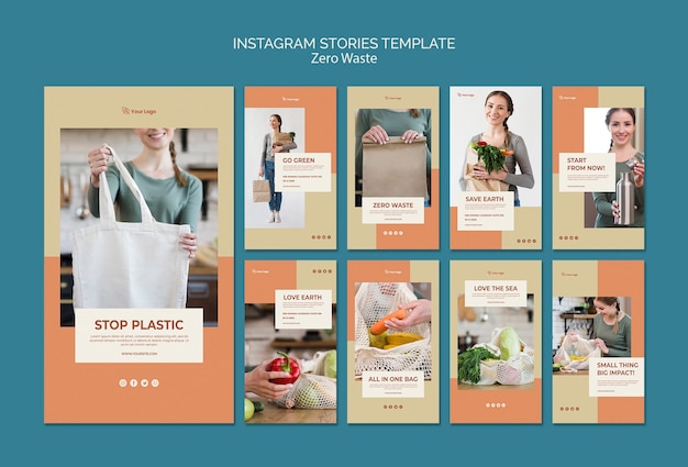 Free PSD zero waste instagram stories template