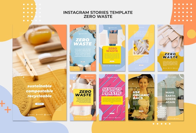 Free PSD zero waste instagram stories template