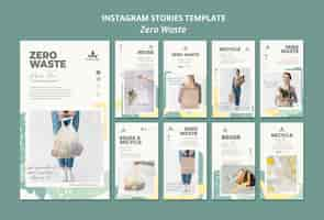 無料PSD 廃棄物ゼロのinstagramストーリーテンプレート