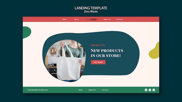 Free PSD zero waste landing page design