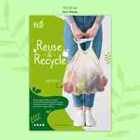 Free PSD zero waste poster template with photo