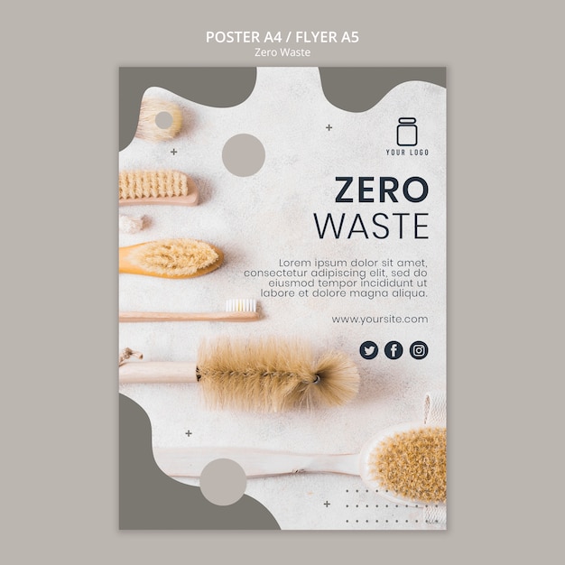 Free PSD zero waste poster template