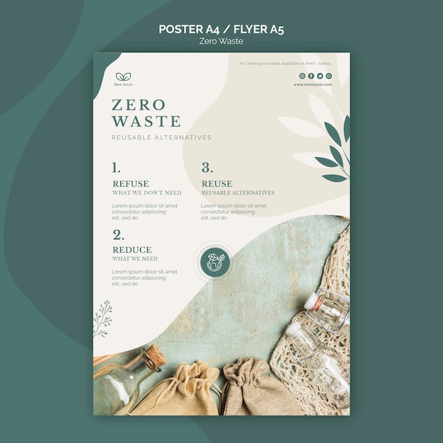 Free PSD zero waste products flyer template