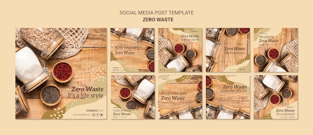 Free PSD zero waste social media post template