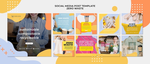 Free PSD zero waste social media post template