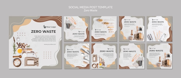 無料PSD 廃棄物ゼロのソーシャルメディア投稿