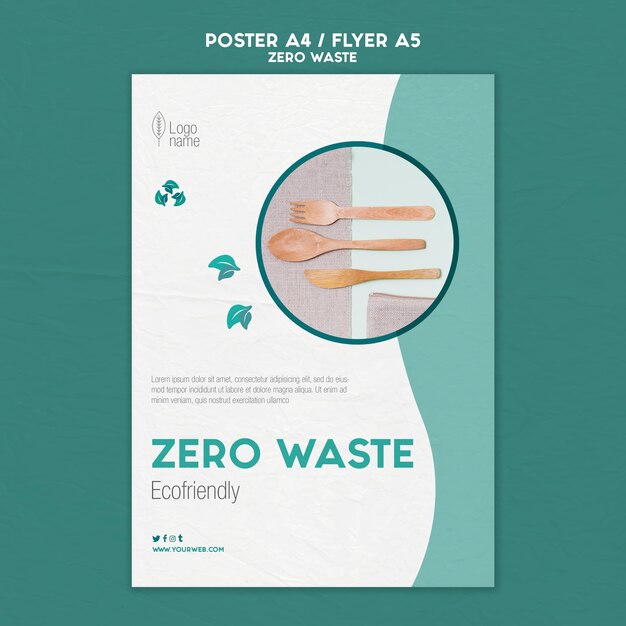 Zero waster flyer template with photo