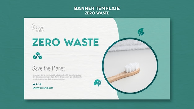 Zero waster horizontal banner template