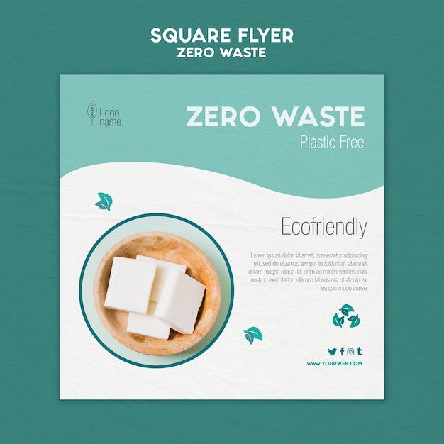 Zero waster square flyer with photo