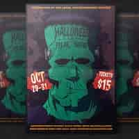 Free PSD zombie halloween party flyer template