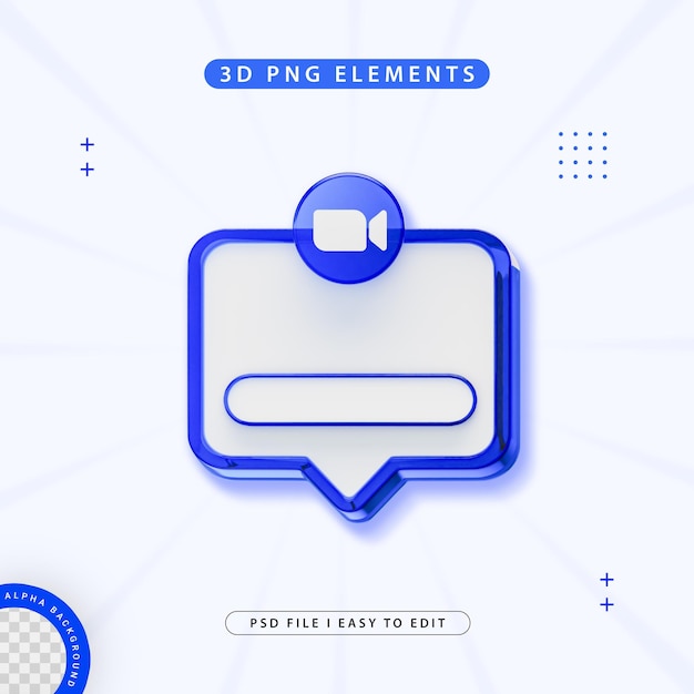 Free PSD zoom follow us banner element icon isolated 3d render