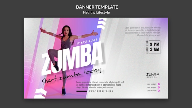 Modello di banner stile di vita Zumba