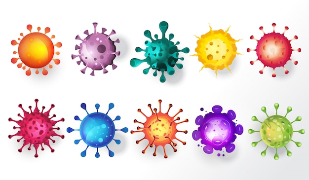 Free vector 10 abstract viruses and bacteria