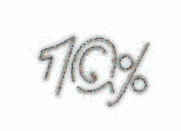 10% OFF Particle Sale Discount Banner. Discount offer price tag. Vector Illustration.