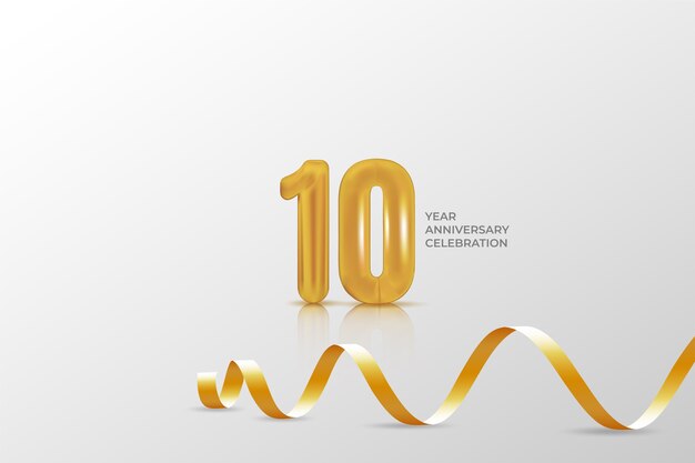 10周年記念 お祝いカードテンプレート 無料のベクター
