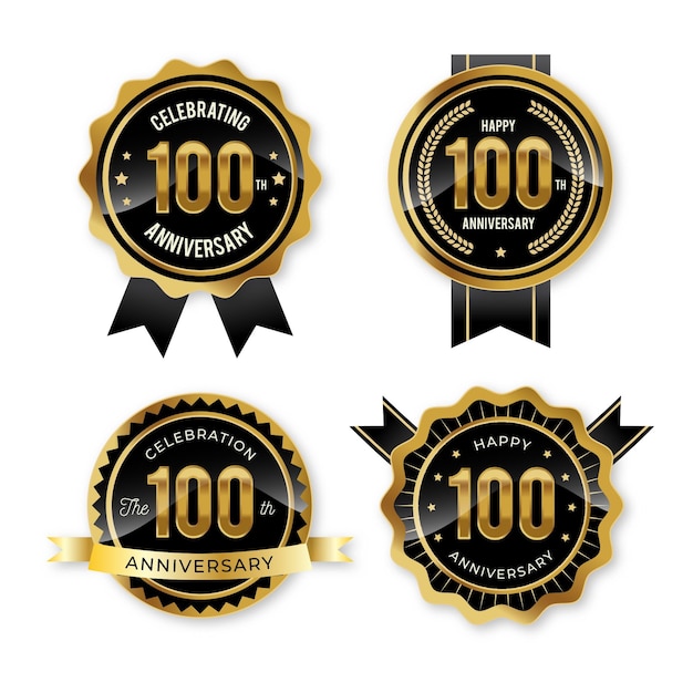 Collezione di badge per 100 anni