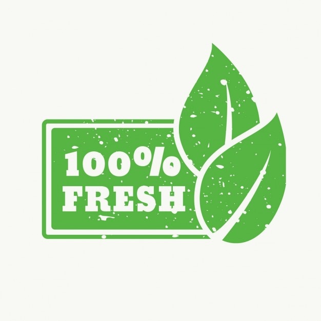 Free vector 100 fresh, green stamp