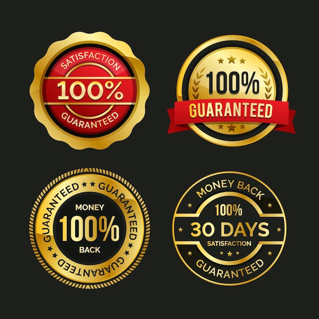 Free vector 100% guarantee label set