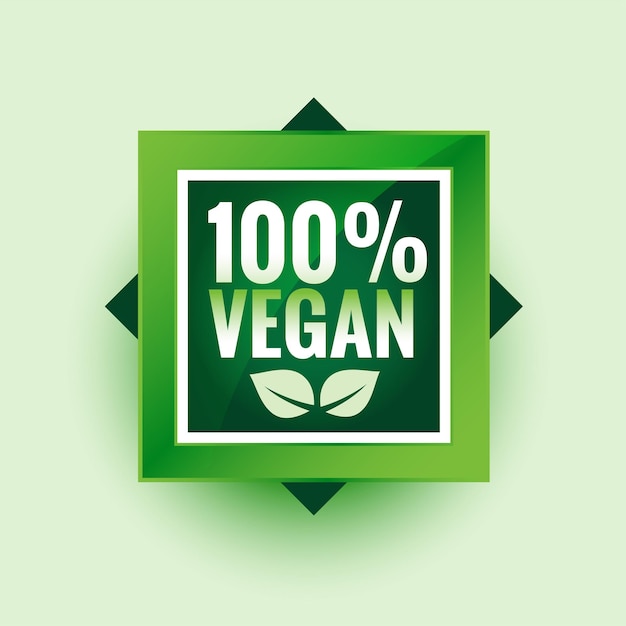 Free vector 100 herbal vegan product logo with leaves design vector