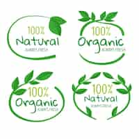 Free vector 100% natural badge set