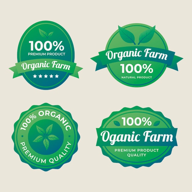 Free vector 100% natural label collection