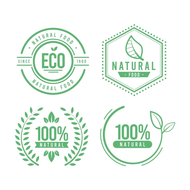 Free vector 100% natural label pack