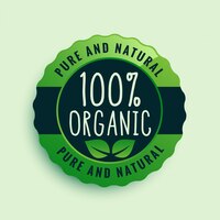 Vettore gratuito etichetta certificata per alimenti biologici al 100%