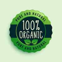 Free vector 100% organic food certified label