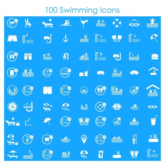 Free vector 100 swimming icons