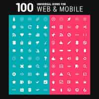 Free vector 100 universal icon set for web and mobile