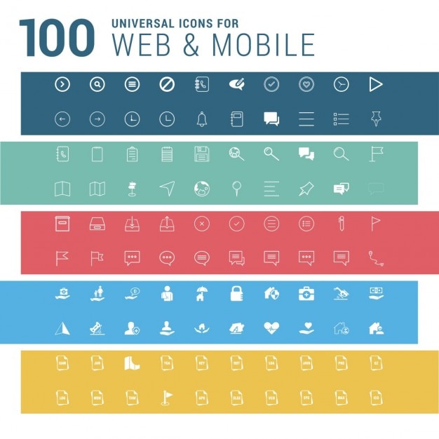 Free vector 100 universal web icons