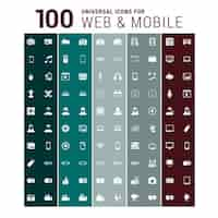 Free vector 100 web icons