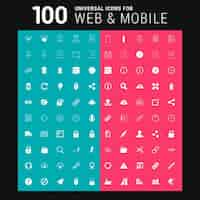 Free vector 100 white icons