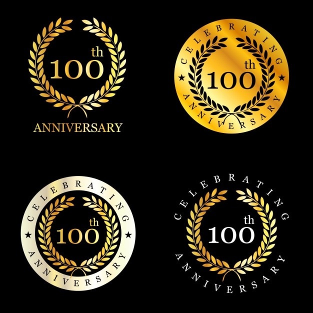 無料ベクター 月桂冠を祝う100年