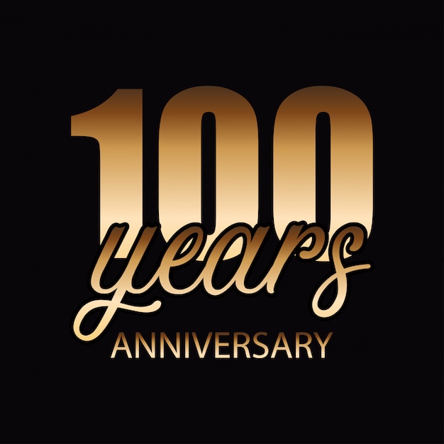 Free vector 100 years of celebrations badge vector