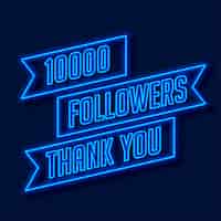 Free vector 1000 followers network thank you poster