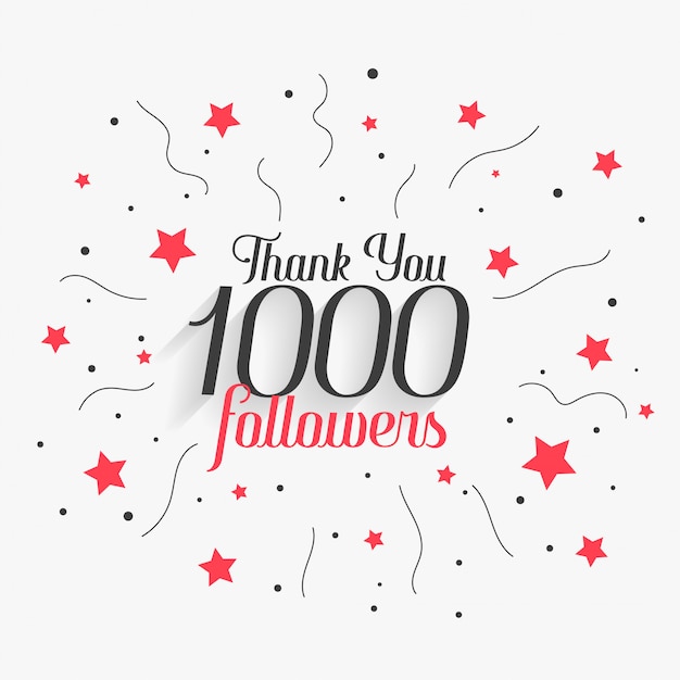 1000 social media followers thank you post design