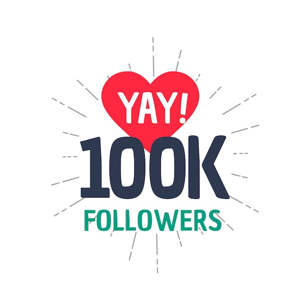 Free vector 100k followers design