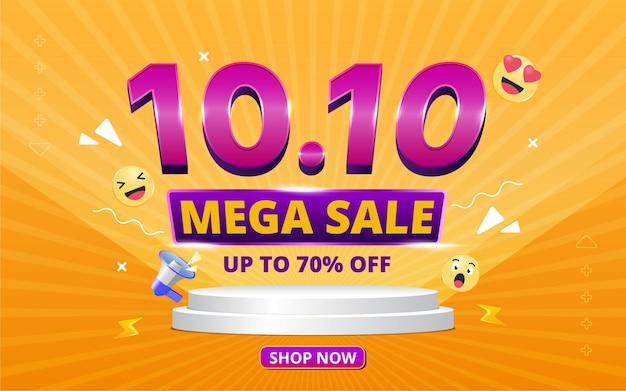 1010 shopping day sale banner or flyer design