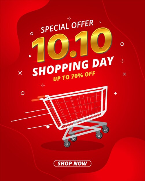 1010 shopping day sale banner or flyer design