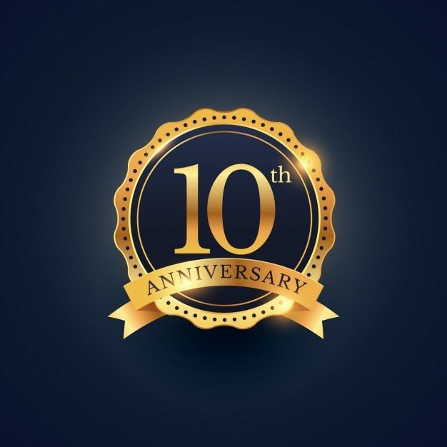 Free vector 10th anniversary, golden edition