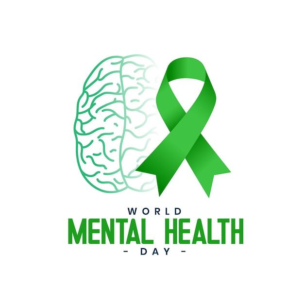 10th october world mental health day poster with human brain design vector